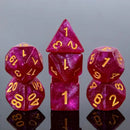 Ruby Slippers - 7 Piece Polyhedral Dice Set + Dice Bag