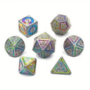 Rift Engine - 7 Piece Metal Polyhedral Dice Set & Dice Case