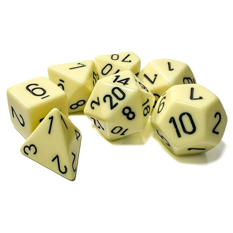 Chessex Opaque Pastel Yellow/Black 7 Piece Polyhedral Dice Set (CHX 25462)