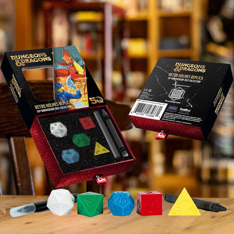Dungeons & Dragons 50th Anniversary Retro Holmes Inspired Dice Set