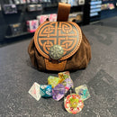 The Norse Belt Pouch - 2-in-1 Drawstring Faux Leather Dice Bag & Dice Tray