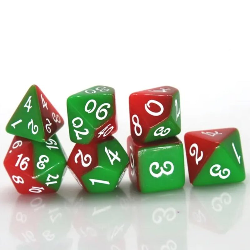 Santas Little Helpers - 7 Piece Polyhedral Dice Set + Dice Bag - Support Wellington City Mission - $5 from each purchase donated.