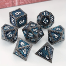 Dragon Stone - 7 Piece Metal Polyhedral Dice Set & Dice Case