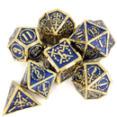 Golden Swords - 7 Piece Metal Polyhedral Dice Set & Dice Case