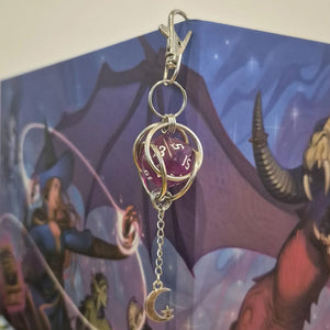 Handmade D20 Dice Keychain - Purple