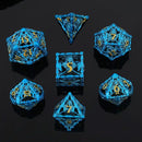 Dead Like Me - 7 Piece Hollow Metal Polyhedral Dice Set & Dice Case
