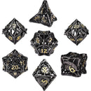 Darkened Woods - 7 Piece Hollow Metal Polyhedral Dice Set & Dice Case
