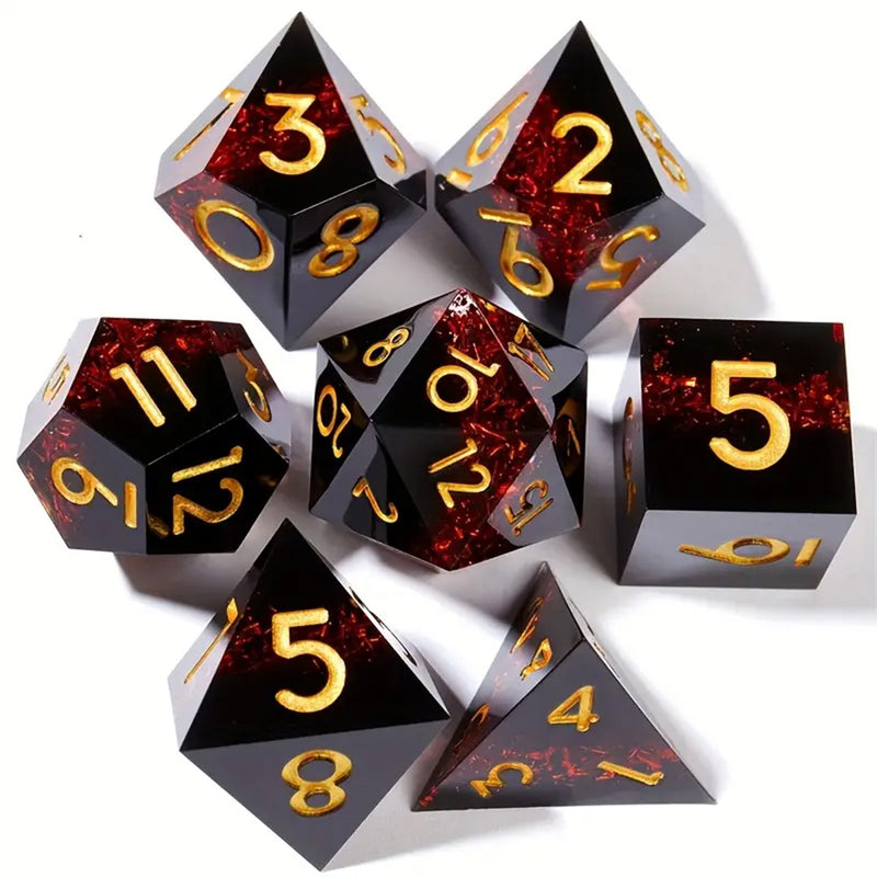 Hellgate - Handcrafted Sharp Edge Dice Set & Dice Case