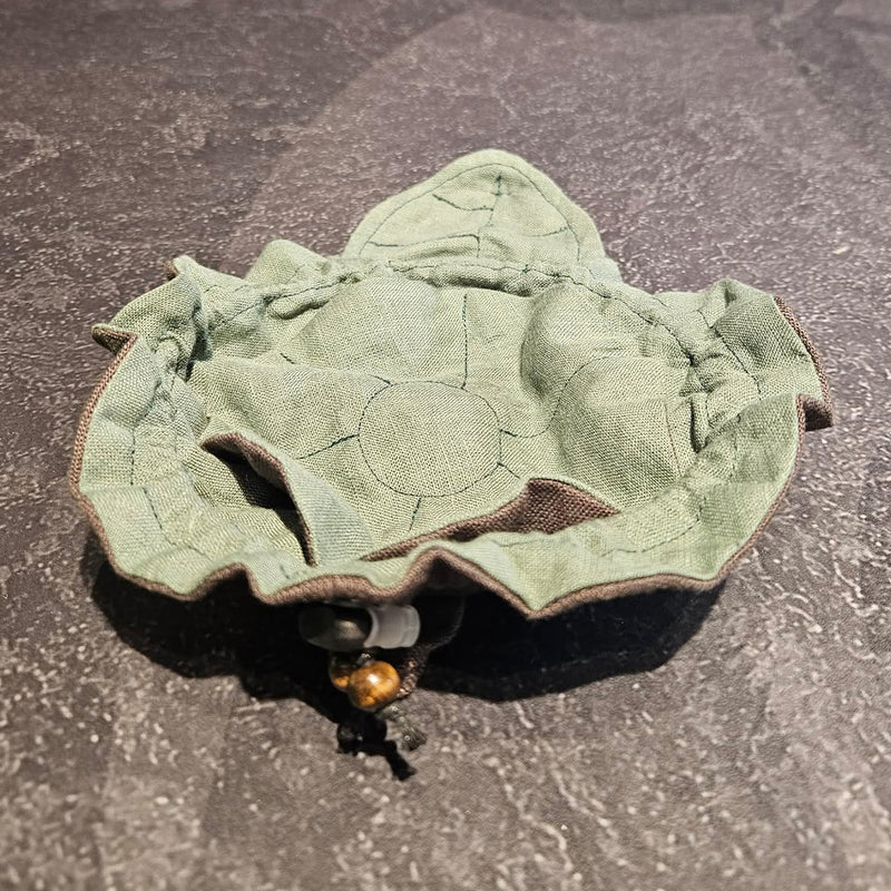 Mini Druid Dice Bag | Leaf Flap Drawstring Pouch (Handmade Dice Bag) Style 1