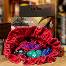 Dragon Storm Velvet Multipocket Dice Bag - Red