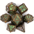 Forgotten Age - 7 Piece Metal Polyhedral Dice Set & Dice Case