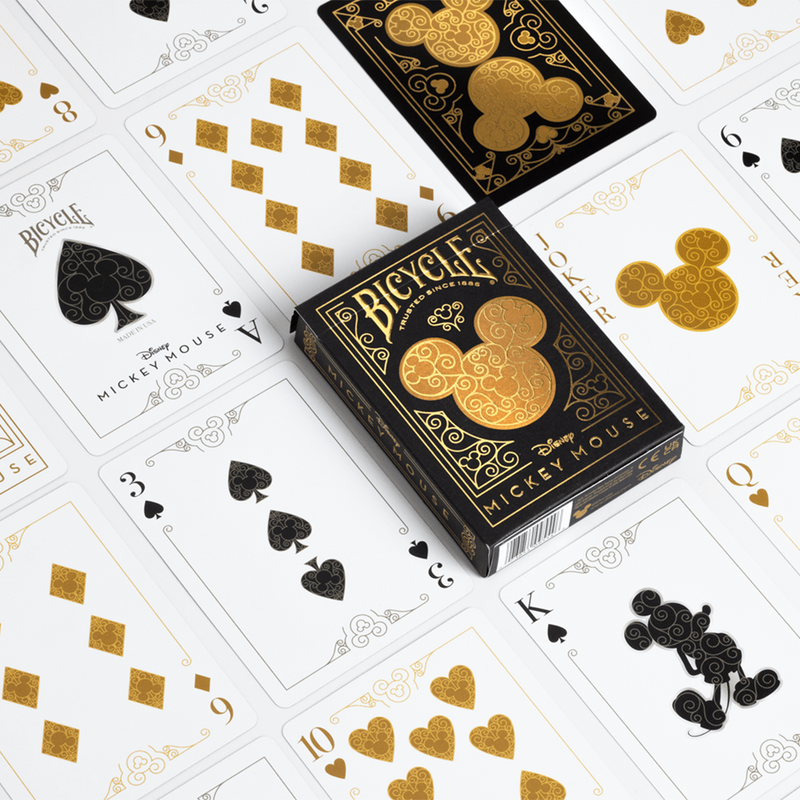 Mickey Mouse inspired Black and Gold Playing Cards by Bicycle