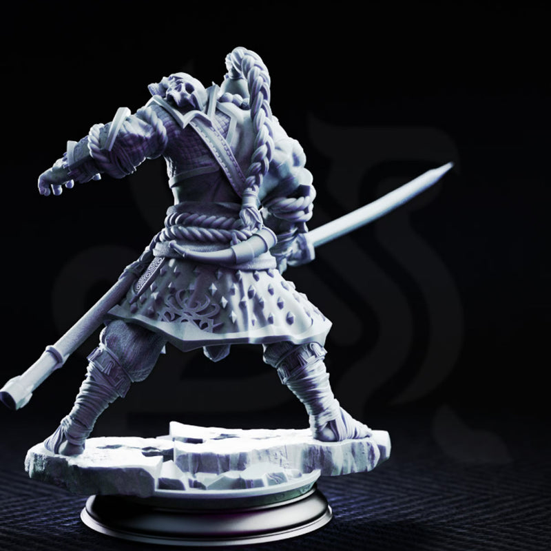 Bagrash Ilkhan, Orc Fighter | BeaMini Print to Order Miniatures