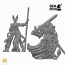 Tabaxi Fighter and Monk | BeaMini Unpainted RPG Miniatures