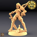 Aline the Bold - Human Rogue | BeaMini Print to Order Miniatures