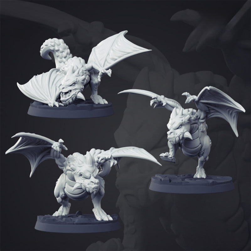 Dragon Hatchlings | BeaMini Unpainted RPG Miniatures