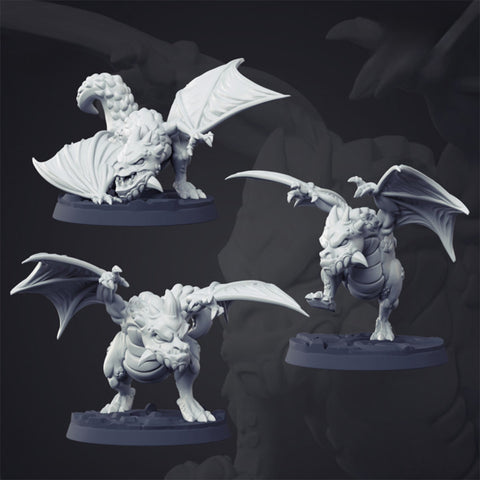 Dragon Hatchlings | BeaMini Unpainted RPG Miniatures