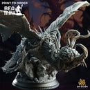 Midorius the Remade - Eldritch Flayed Dragon | BeaMini Print to Order Miniatures