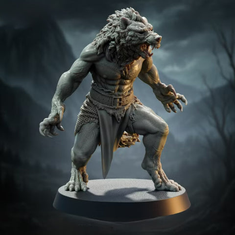 Werewolf - Mid-transformation | BeaMini Print to Order Miniatures
