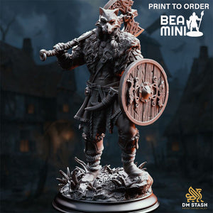 Skjolnir Ulvar - Human Barbarian | BeaMini Print to Order Miniatures