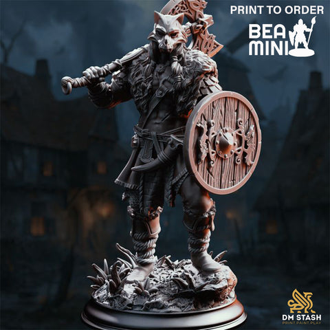 Skjolnir Ulvar - Human Barbarian | BeaMini Print to Order Miniatures