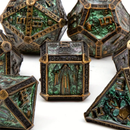 Forgotten Age - 7 Piece Metal Polyhedral Dice Set & Dice Case