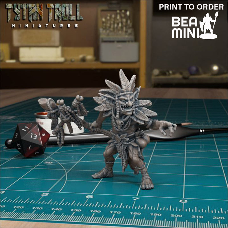 Goblin Shaman 02 | BeaMini Print to Order Miniatures