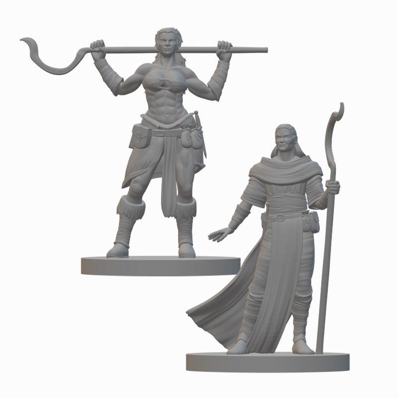 Human Druids (wave 2) | BeaMini Unpainted RPG Miniatures