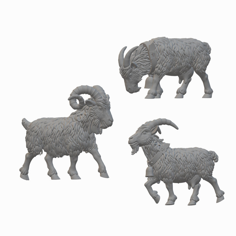 Goats | BeaMini Unpainted RPG Miniatures