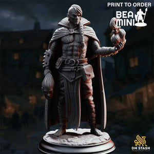 Kael the Forlorn - Elf Warlock | BeaMini Print to Order Miniatures