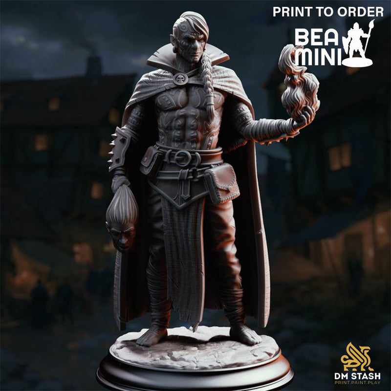 Kael the Forlorn - Elf Warlock | BeaMini Print to Order Miniatures
