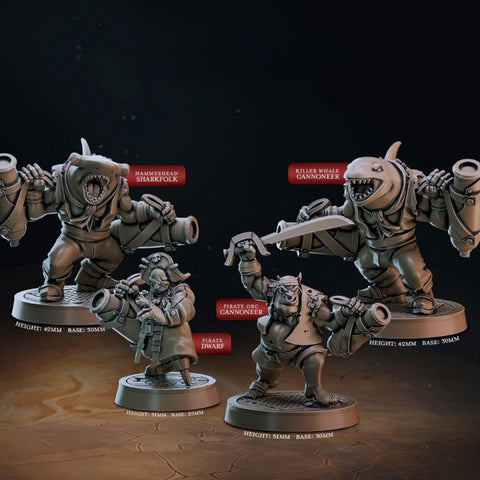 Pirate Cannoneers | BeaMini Print to Order Miniatures