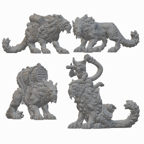 Tabaxi Trader & Pack Cats | BeaMini Unpainted RPG Miniatures