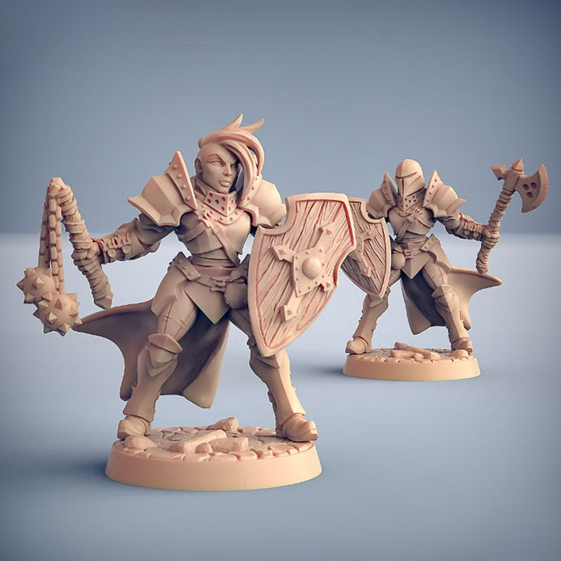 Human Female Fighters | BeaMini Print to Order Miniatures