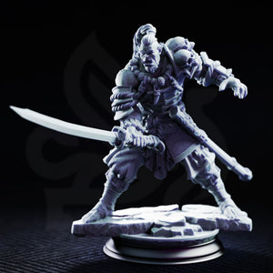 Bagrash Ilkhan, Orc Fighter | BeaMini Print to Order Miniatures