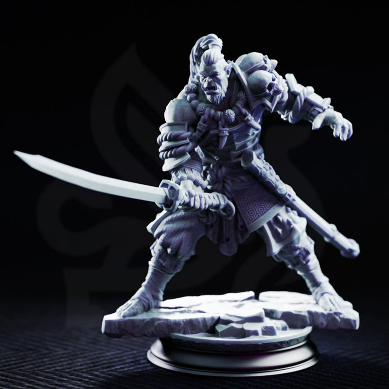 Bagrash Ilkhan, Orc Fighter | BeaMini Print to Order Miniatures
