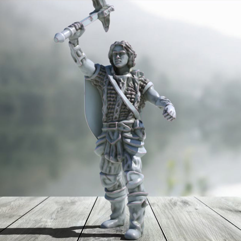 Leonard Human Fighter | BeaMini Print to Order Miniatures