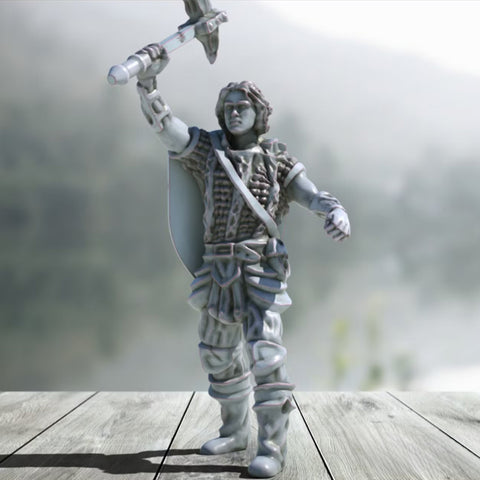 Leonard Human Fighter | BeaMini Print to Order Miniatures