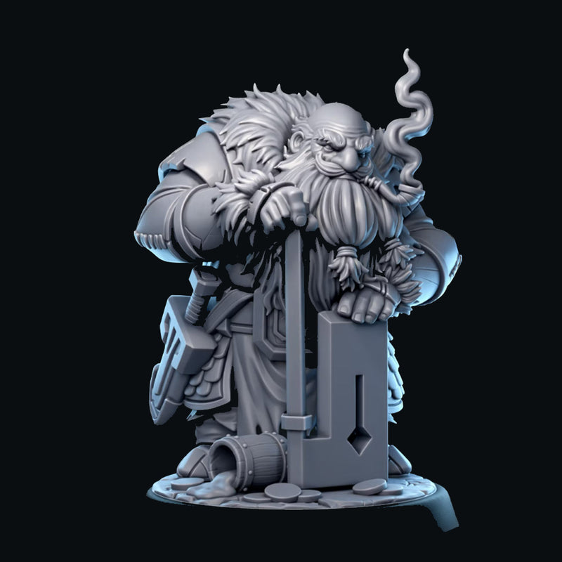 Khivar Bullhamer - Dwarf Fighter | BeaMini Print to Order Miniatures