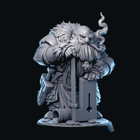 Khivar Bullhamer - Dwarf Fighter | BeaMini Print to Order Miniatures