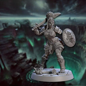 Shieldwarden Dracona Human Fighter | BeaMini Print to Order Miniatures