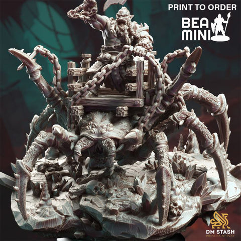 Mounted Giant Spider - Shiasirix | BeaMini Print to Order Miniatures