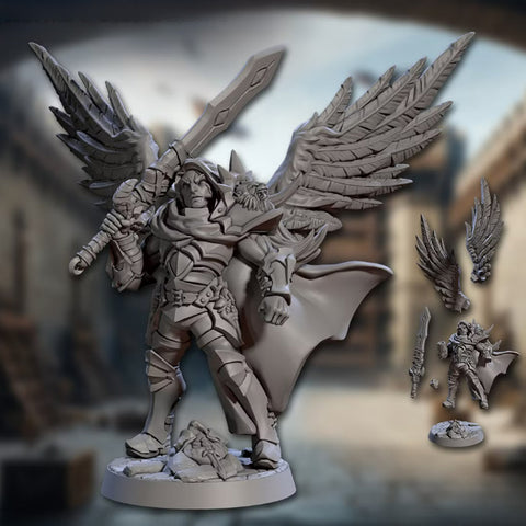Aasimar Paladin - Sigfrido Dragonbane | BeaMini Print to Order Miniatures