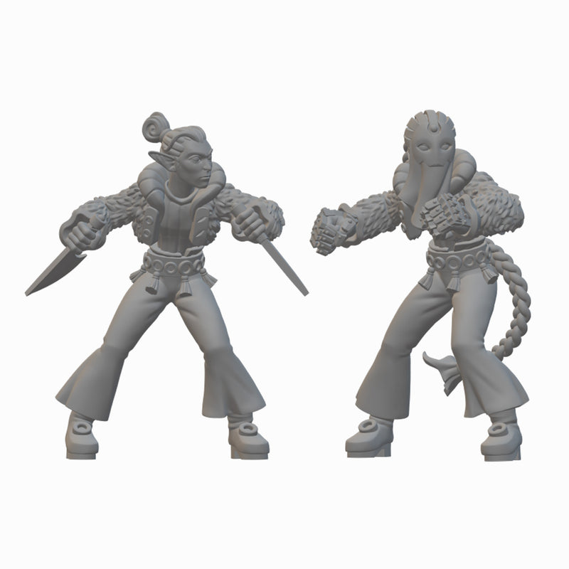 Drow Monks | BeaMini Unpainted RPG Miniatures