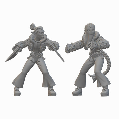 Drow Monks | BeaMini Unpainted RPG Miniatures