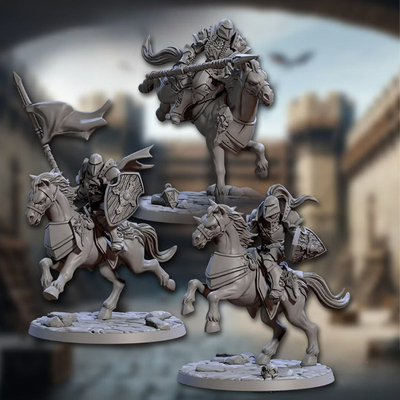 Human Knight (Mounted) | BeaMini Print to Order Miniatures