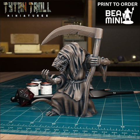 Plague Rat with Scythe | BeaMini Print to Order Miniatures