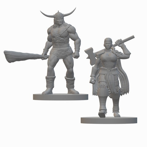 Human Barbarian (Wave 2) | BeaMini Unpainted RPG Miniatures