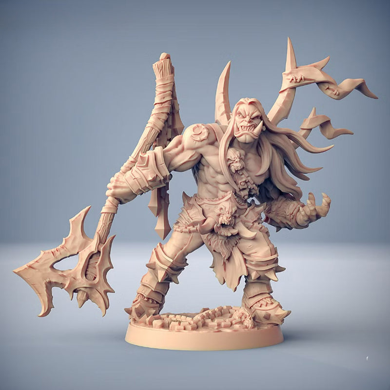 Throgar - Orc Barbarian | BeaMini Print to Order Miniatures