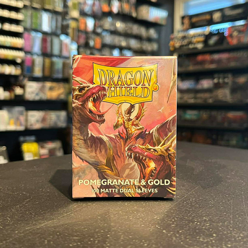 Dragon Shield Dual Matte Sleeves 100 Pack - Pomegranate & Gold